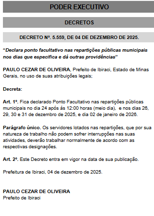 Declara ponto facultativo nas repartições públicas municipais no dias que especifica e dá outras providências